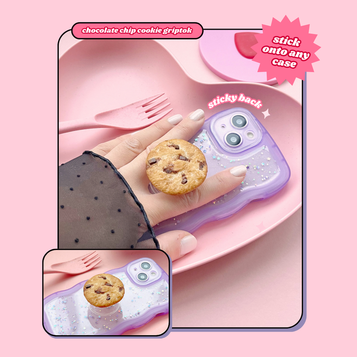 chocolate chip cookie pull out phone grip