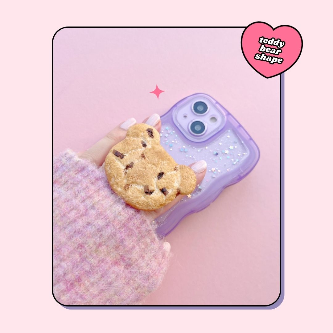 chocolate chip cookie pull out phone grip