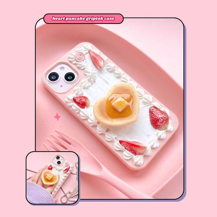 decoden phone case whipped cream with phone plug heart shaped pancake butter strawberry blueberry