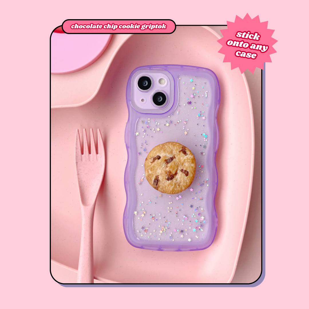 chocolate chip cookie pull out phone grip